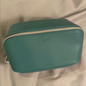 La Mer Dual compartment large makeup skincare pouch bag